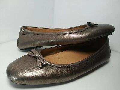 The Original Car Shoe Prada Size 36 Leather Ballet Flat Loafer Shimmer Bronze - Image 1 of 4
