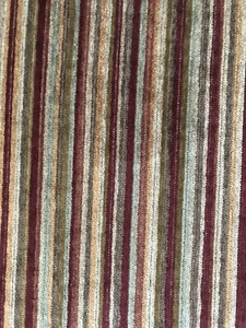 **BEAUTIFUL** Multi-Color Soft Striped Chenille Upholstery Fabric 6.9 Yds 54” w - Picture 1 of 5