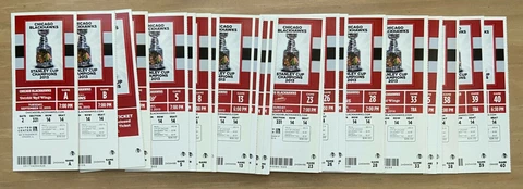 2013-2014 NHL CHICAGO BLACKHAWKS SEASON FULL UNUSED TICKETS LOT - 42 TIX Cover