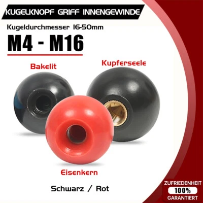 Knauf M4 M5 M6 M8 M10 M12 M16 Kugel Kegel Innengewinde Kunststoff Griff Ø16-50mm - Bild 1 von 4