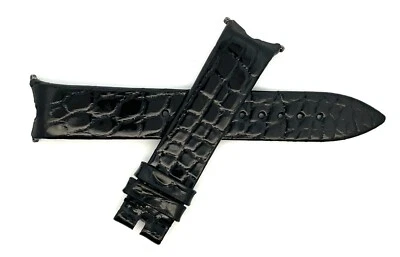 ¡Nuevo! Correa de reloj de cuero de cocodrilo negro Piaget 19 mm x 16 mm FXJ Foto 1 de 3
