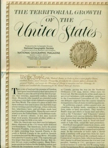 NATIONAL GEOGRAPHIC MAP - THE TERRITORIAL GROWTH OF THE UNITED STATES - 1987 - Picture 1 of 2