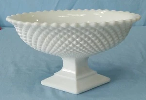 Vintage Westmoreland Milk Glass Oval Footed Bowl 9-3/4 Inch English Hobnail - Picture 1 of 12