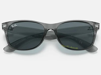 Ray-Ban RB2132 New Wayfarer Sunglasses 55mm Dark Blue Lens Grey Frame UV Protect - Image 1 of 4