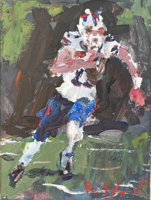 Pintura original de fútbol americano 12x9 Josh Allen - arte en lienzo Buffalo Bills, cueva del hombre Foto 1 de 4
