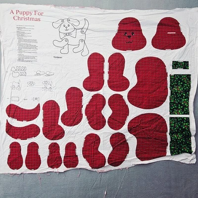 Panel de tela impreso A Puppy For Christmas corte y costura VIP estampado Cranston vacaciones Foto 1 de 4