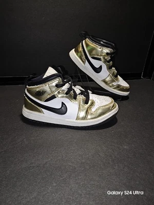 Nike Air Jordan 1 Mid White Basketball Shoes Sneakers Size 10C Foto 1 de 4