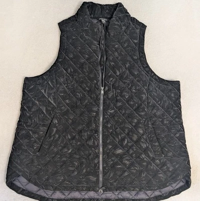 Athleta Whisper Featherless Luxe Womens 2X Black Puffer Full Zip Pockets Black  - Image 1 of 4