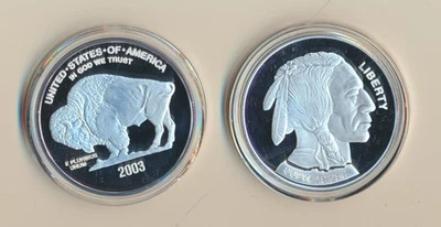 2003 Buffalo Proof 2 Coin 1oz 999 Silver Set  National Collector's Mint - Image 1 of 3