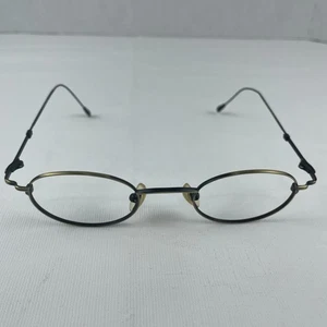 Zimco USA AN1 Gold/Black Oval Eyeglass FRAMES ONLY Stainless Steel 45-21 135 - Picture 1 of 18