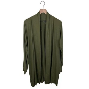 Cardigan Comfort Code by Cuddl Duds orlo con bottoni aperto davanti taglia media oliva scuro - Foto 1 di 9