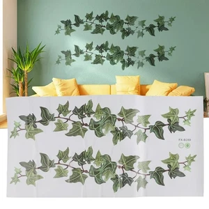1 Set PVC Green Vine Leaves Wall Sticker Home Wall Art Decals Mural Decor - Picture 1 of 12