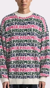 Pas de Mer Oversize Graffiti Strick Wolle Pullover Xsmall Mehrfarbig Neu Mit Etikett - Bild 1 von 11