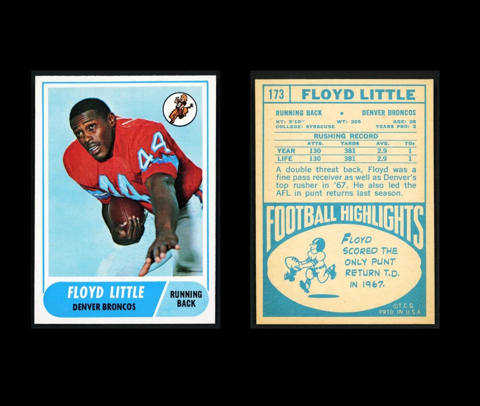 Floyd Little 1968 Topps RC (HOF) Denver Broncos #173 NM-MT - Image 1 of 3