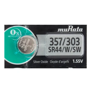 Genuine Murata 303 357 Sr44w Silver Oxide Watch Battery 1.55v 1-pack - Picture 1 of 1
