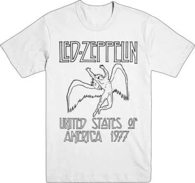 Led Zeppelin USA United States of America 77 Tour Rock Music T Shirt LDZ-1007 - Image 1 of 3