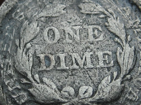 1857 P Philadelphia Seated Liberty Silver Dime- AG/Good Details Cover