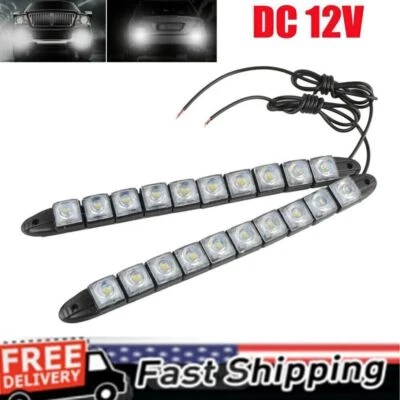 2PCS White 12V 10 LED Daytime Running Light DRL Car Fog Day Driving Lamp US - Image 1 of 4