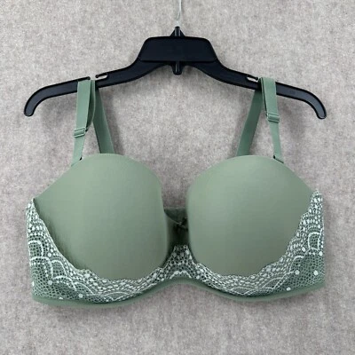 Sujetador Lane Bryant Cacique Multi Vía Sin Tirantes Con Aros 42DD Correas de Encaje Verde Foto 1 de 4