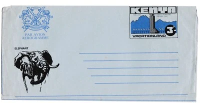 AEROGRAMA KENIA 3s ELEFANTE formulario aerograma como nuevo. Foto 1 de 2