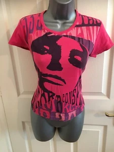 Miss Sixty vintage Y2K pink and purple face graphic print top size M(10-12) - Picture 1 of 4
