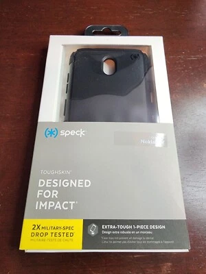 全新 Speck ToughSkin 系列超薄坚固保护壳 适用于诺基亚 3V 黑色 2X 军用落体 — 第 1/2 张图片