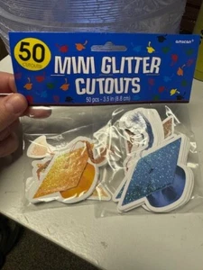 Amscan 50ct. Mini Glitter Cutouts 3.5" Party Decoration Supply New!!! - Picture 1 of 2