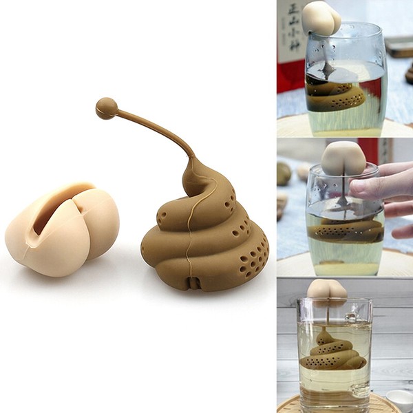 Funny Poop Shaped Tea Filter Silicone Tea Infuser Portable Tea StrainerB_JO Photo Related