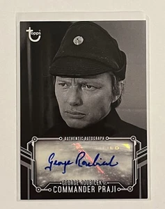 Topps 2018 Star Wars blanco y negro George Roubicek Commander Praji automático - Imagen 1 de 2