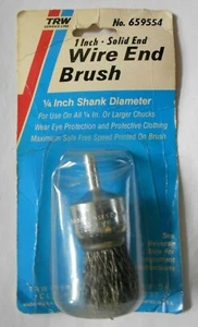 TRW 1" Crimped Wire Brush w/ 1/4" Shank for Drills & Pneumatic Tools - Picture 1 of 2