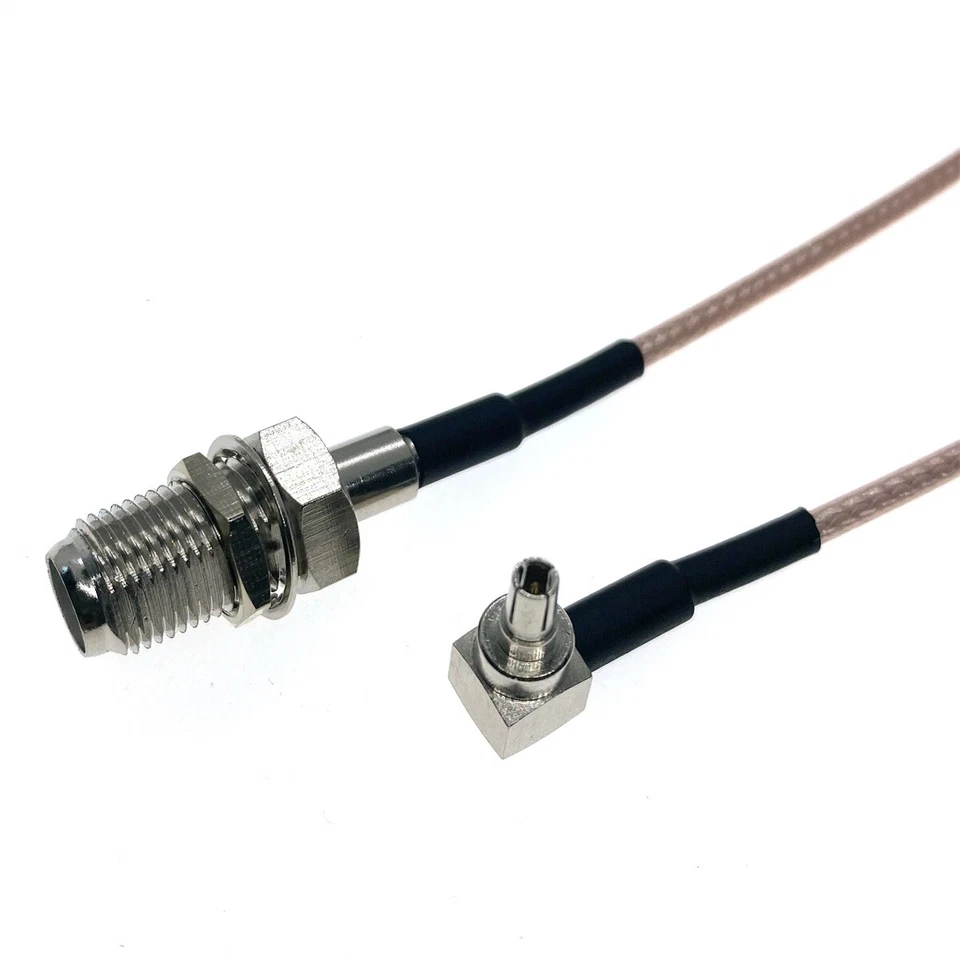 RG316 Cable CRC9 Male Right Angle to F Female Bulkhead Connector RF Coaxial lot - Image 1 of 4