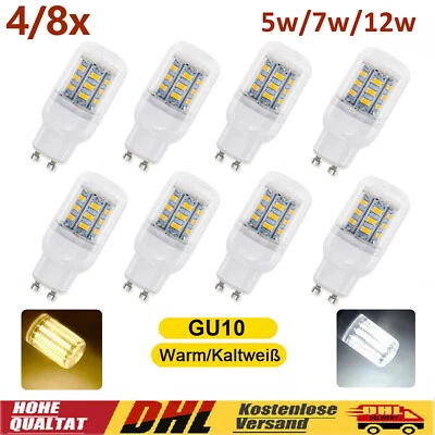 4/8x GU10 LED Birnen Mais Licht Leuchtmittel Glühbirne 5730SMD Warm/Kalt Weiß - Bild 1 von 4
