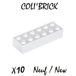 Lego 2456 - 10x Briques / Brick 2x6 - Blanc / White - lot kg New Neuf - Picture 1 of 1