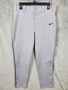 Nike Swingman Baseball Pants M Gray Black Stripe Griffey Baseball Pants Stretch - Picture 1 of 12
