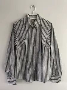 NEW Laura Ashley Vintage Button Down Pinstripe Striped Collar Formal Shirt UK 10 - Picture 1 of 19
