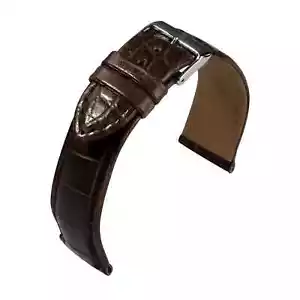 Correa de reloj cocodrilo cuero de cocodrilo marrón oscuro de Barington/Eulit - Imagen 1 de 1