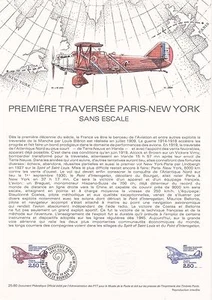 Philatelistisches Dokument 1. Tag: 25 1980 - Überquerung Paris-New York - Bild 1 von 1