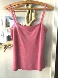 LAUREL Designer ESCADA Pink SILK CASHMERE Knit CAMISOLE Cami SWEATER 34 S Y2K - Picture 1 of 8