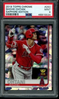2019 Topps Chrome Sapphire Edition Shohei Ohtani #250 PSA 9 Mint Rookie Cup - Image 1 of 2