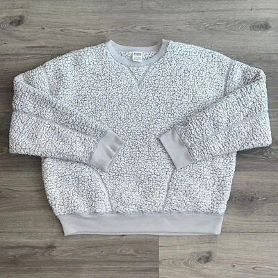 Suéter Sherpa ROSA Victorias Secret Pequeño Gran Tamaño Gris Ropa de Salón Acogedor Foto 1 de 4