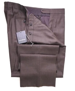 $890 ERMENEGILDO ZEGNA -"Su Misura" Brown Textured Pants - 40W - Picture 1 of 6