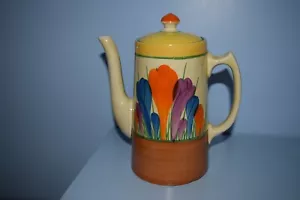A very rare early Clarice Cliff Tankard Coffee Pot "Autumn Crocus" pattern 1928 - Picture 1 of 3