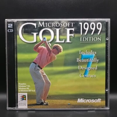Microsoft Golf 1999 Edition (Windows PC, 1998) CIB VG Complete 2 Disc 7 Courses - Image 1 of 4