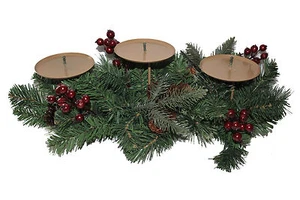 WERCHRISTMAS KERZENHALTER FÜR 3 STUMPENKERZEN TISCH/WEIHNACHTSDEKO 52 CM  (1208) - Bild 1 von 1