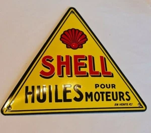 SHELL HUILES (GARAGE). PORZELLAN EMAILLE / EMAILLE SCHILD, SCHILD, TELLER RETRO !!!! - Bild 1 von 2