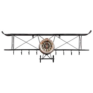 Plane Coat Rack Wall Mount 8 Metal Hooks for Hanging; Rustic Hat Hanger - Picture 1 of 9