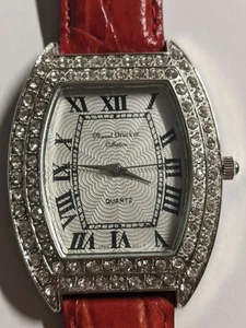 Marcel Drucker Collection Quartz Japan Movement Watch Crystal Encrusted - Picture 1 of 10