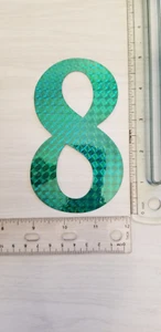 old school BMX Green Prism number plate number # 8 GT 5.5" Zeronine Haro 5" tall - Picture 1 of 1