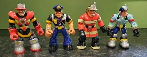 Mattel 2000 2001 Rescue Hero 4 Stück Feuerwehrmann Polizist - Bild 1 von 7