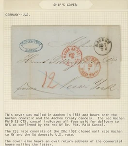 94) 1863, BARCO TRANSATLÁNTICO, ALEMANIA A NUEVA YORK - Imagen 1 de 1